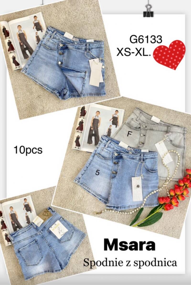 Szorty damskie jeans Roz XS-XL, 1 Kolor .Paczka 10 szt