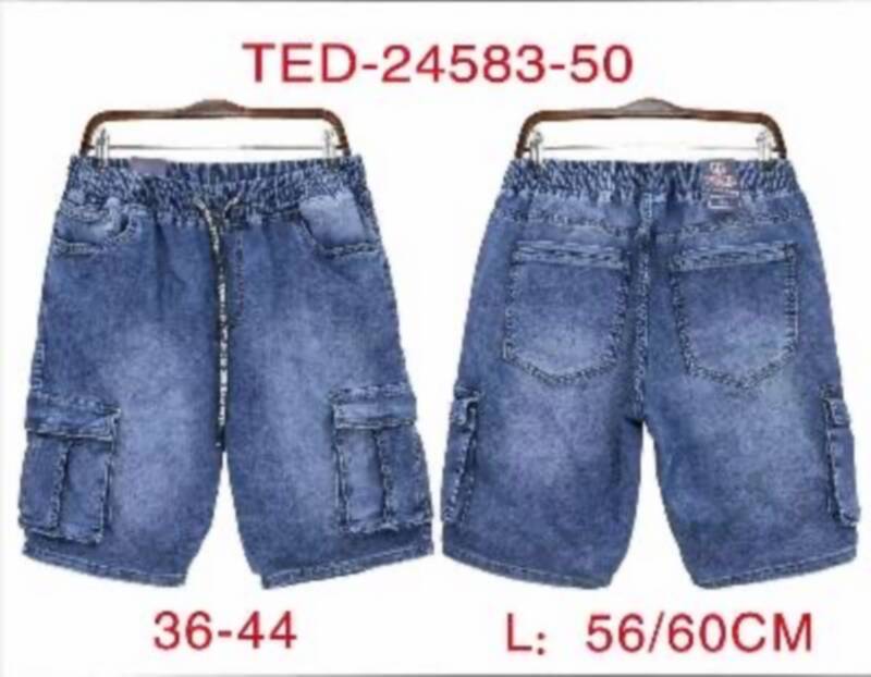 Spodenki męskie jeans Roz 36-44, 1 Kolor .Paczka 10 szt