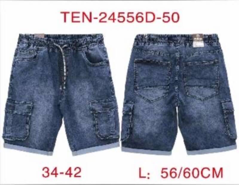 Spodenki męskie jeans Roz 34-42, 1 Kolor .Paczka 10 szt