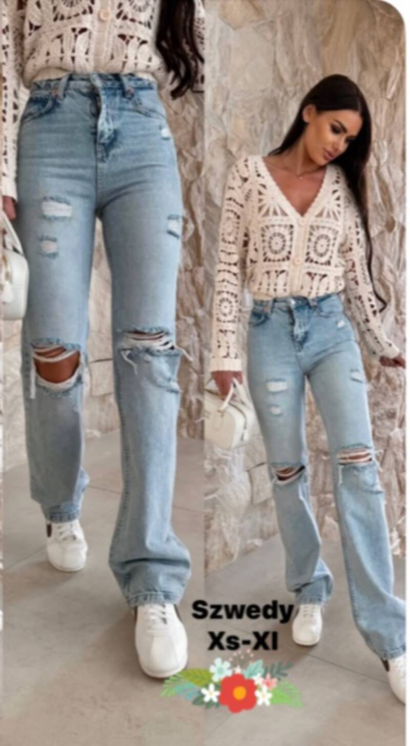 Spodnie damskie jeans Roz XS-XL, 1 Kolor .Paczka 10 szt