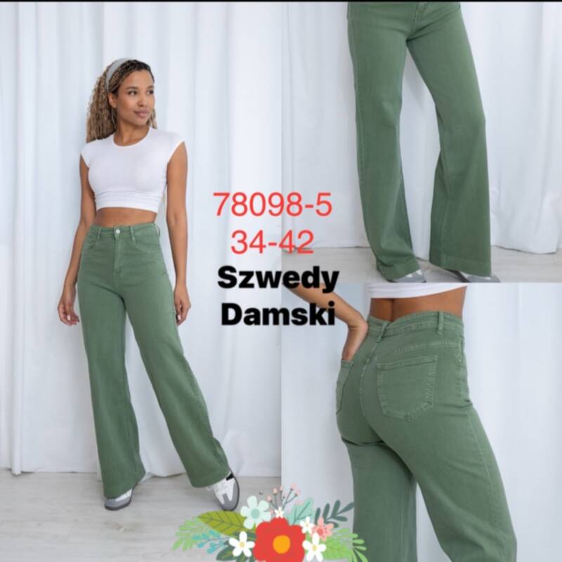 Spodnie damskie jeans Roz 34-42, 1 Kolor .Paczka 10 szt