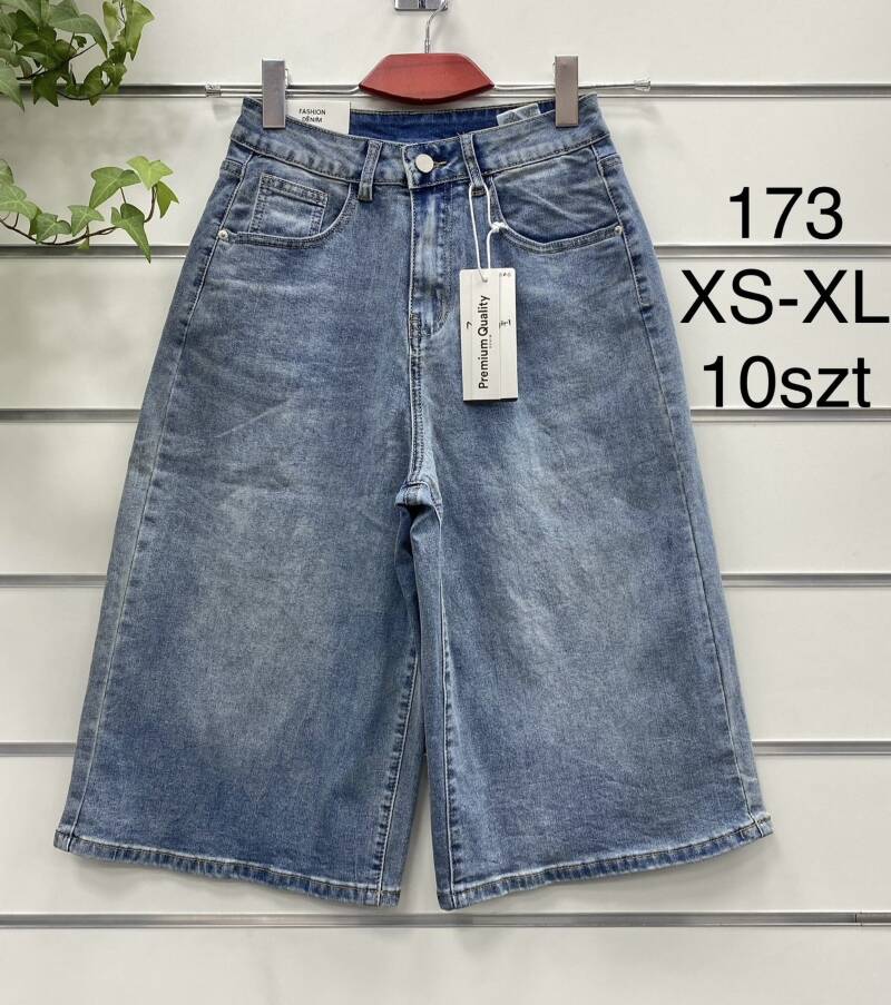 Rybaczki damskie jeans Roz XS-XL, 1 Kolor .Paczka 10 szt