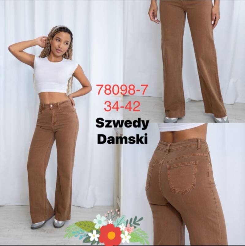 Spodnie damskie jeans Roz 34-42, 1 Kolor .Paczka 10 szt