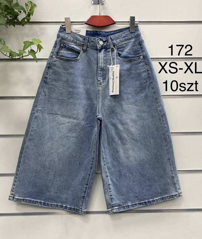 Rybaczki damskie jeans Roz XS-XL, 1 Kolor .Paczka 10 szt