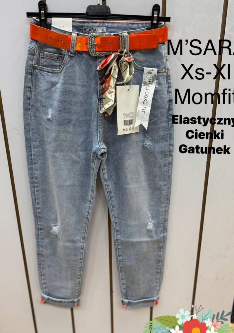 Spodnie damskie jeans Roz XS-XL, 1 Kolor .Paczka 12 szt