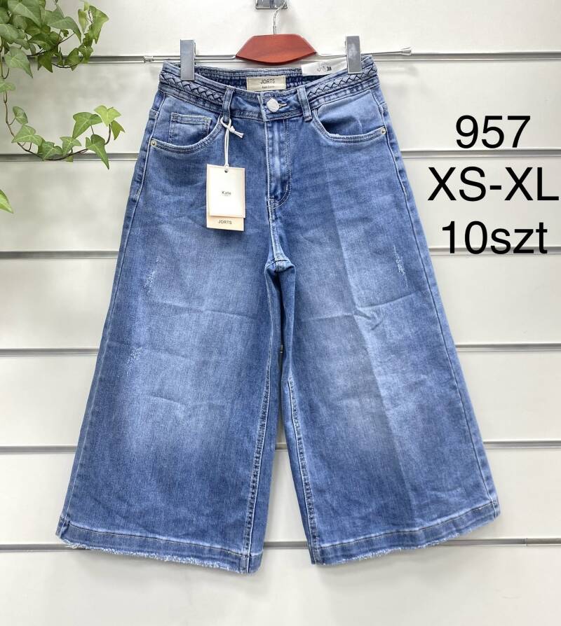 Rybaczki damskie jeans Roz XS-XL, 1 Kolor .Paczka 10 szt