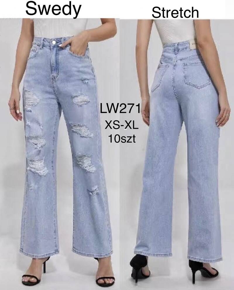 Spodnie damskie jeans Roz XS-XL, 1 Kolor .Paczka 10 szt