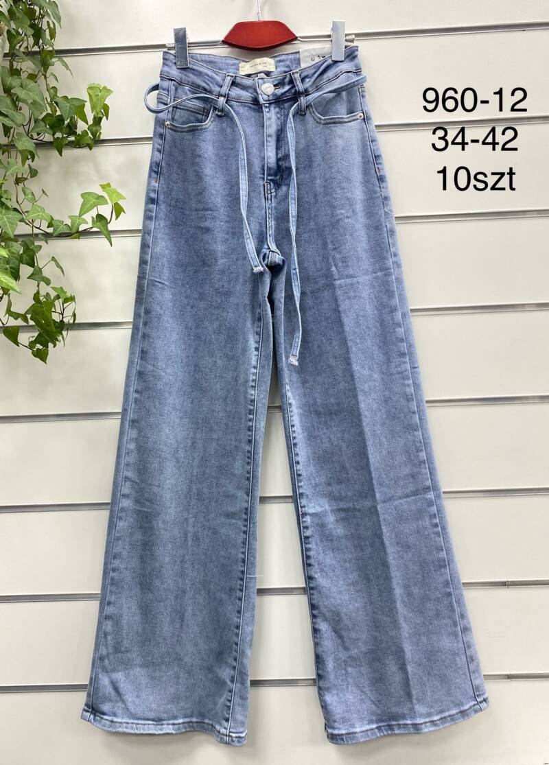 Spodnie damskie jeans Roz 34-42, 1 Kolor .Paczka 10 szt