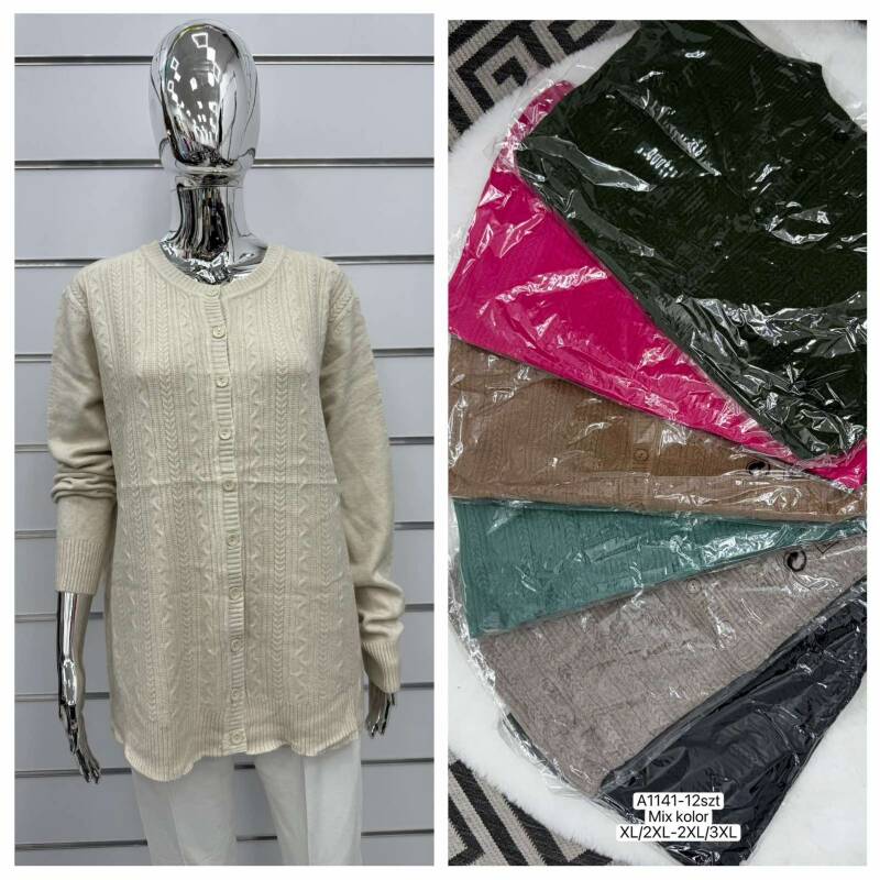 Narzutka damska Roz XL/2XL-2XL/3XL, Mix Kolor Paczka 12 szt