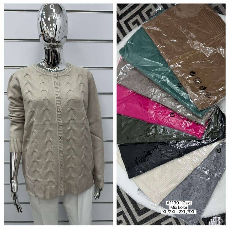Narzutka damska Roz XL/2XL-2XL/3XL, Mix Kolor Paczka 12 szt
