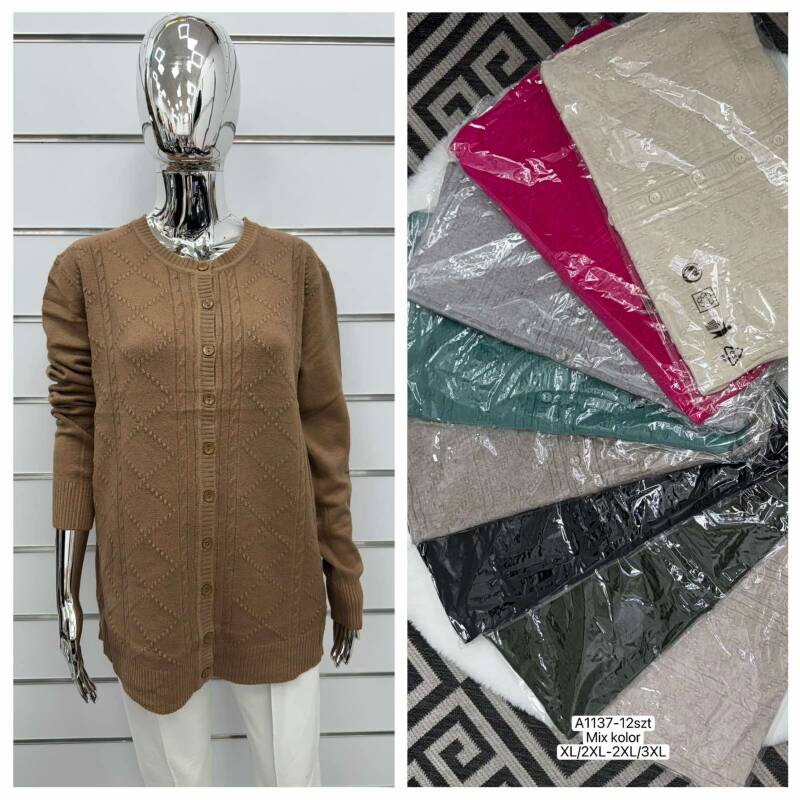 Narzutka damska Roz XL/2XL-2XL/3XL, Mix Kolor Paczka 12 szt