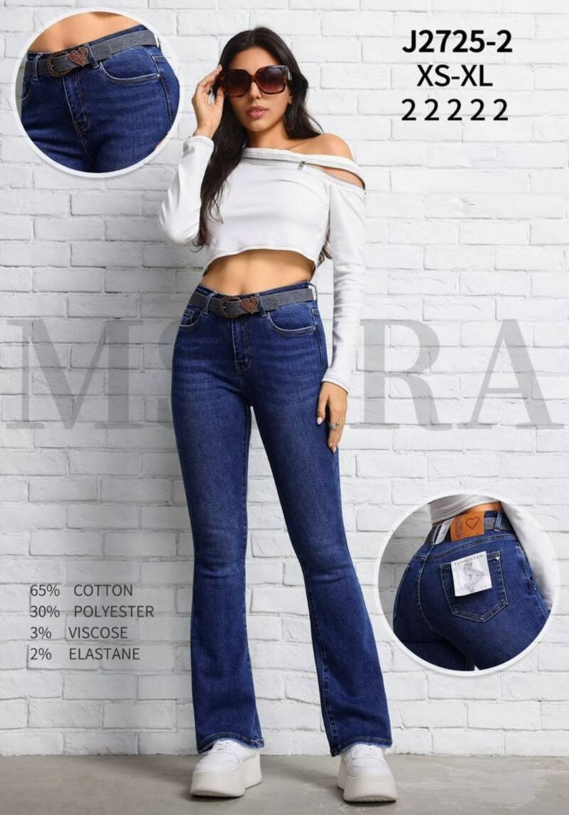 Spodnie jeansy damskie Roz XS-XL, 1 Kolor Paczka 10 szt
