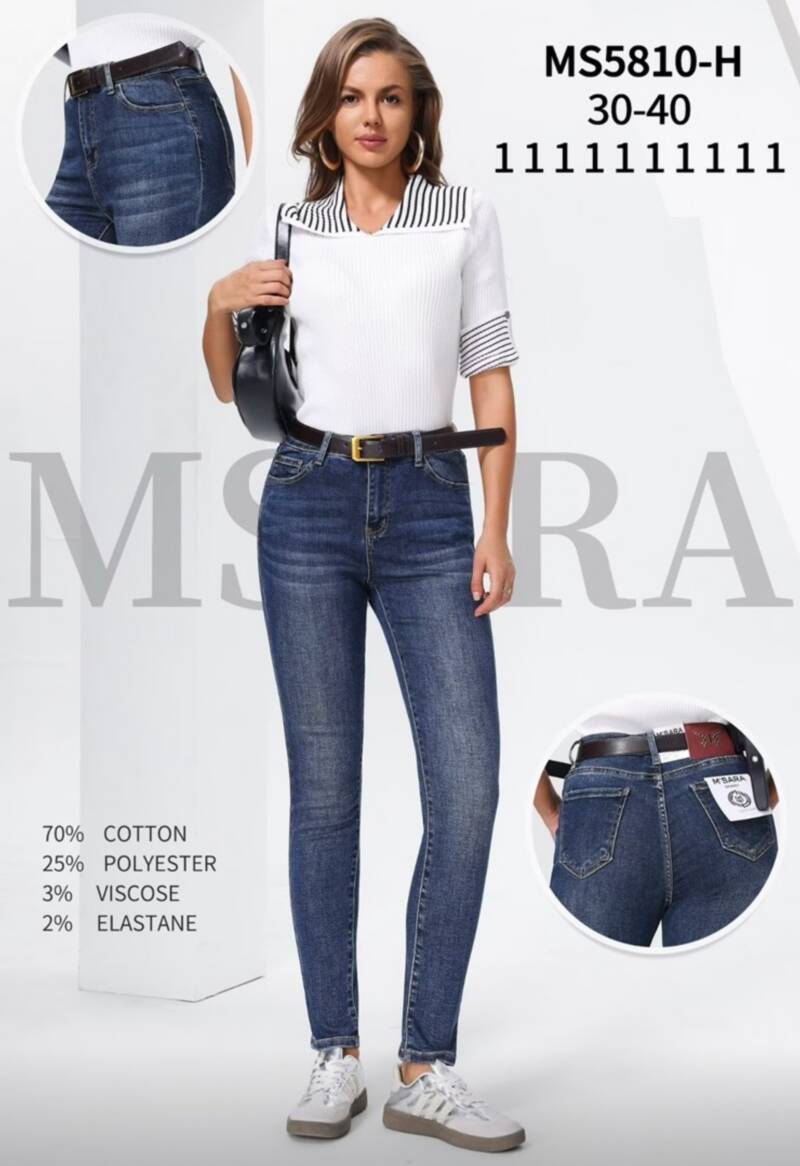 Spodnie jeansy damskie Roz 30-40, 1 Kolor Paczka 10 szt.