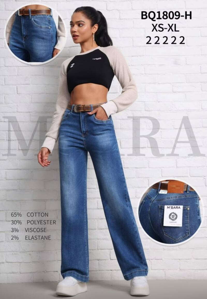 Spodnie jeansy damskie Roz XS-XL, 1 Kolor Paczka 10 szt