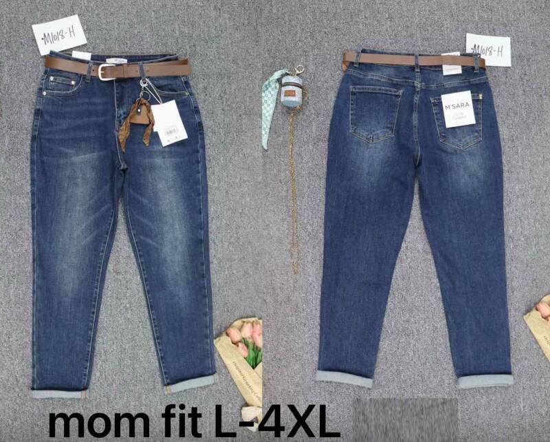 Spodnie jeansy damskie Roz L-4XL, 1 Kolor Paczka 10 szt.