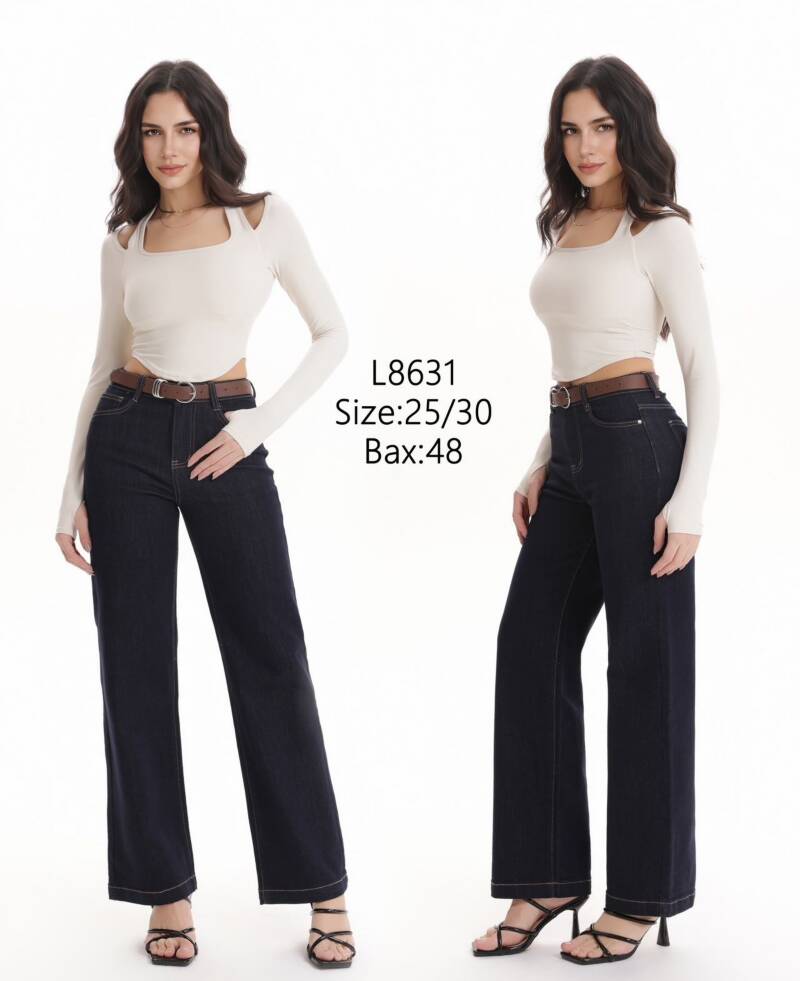 Spodnie damskie jeansy Roz 25-30, 1 Kolor Paczka 12 szt.	