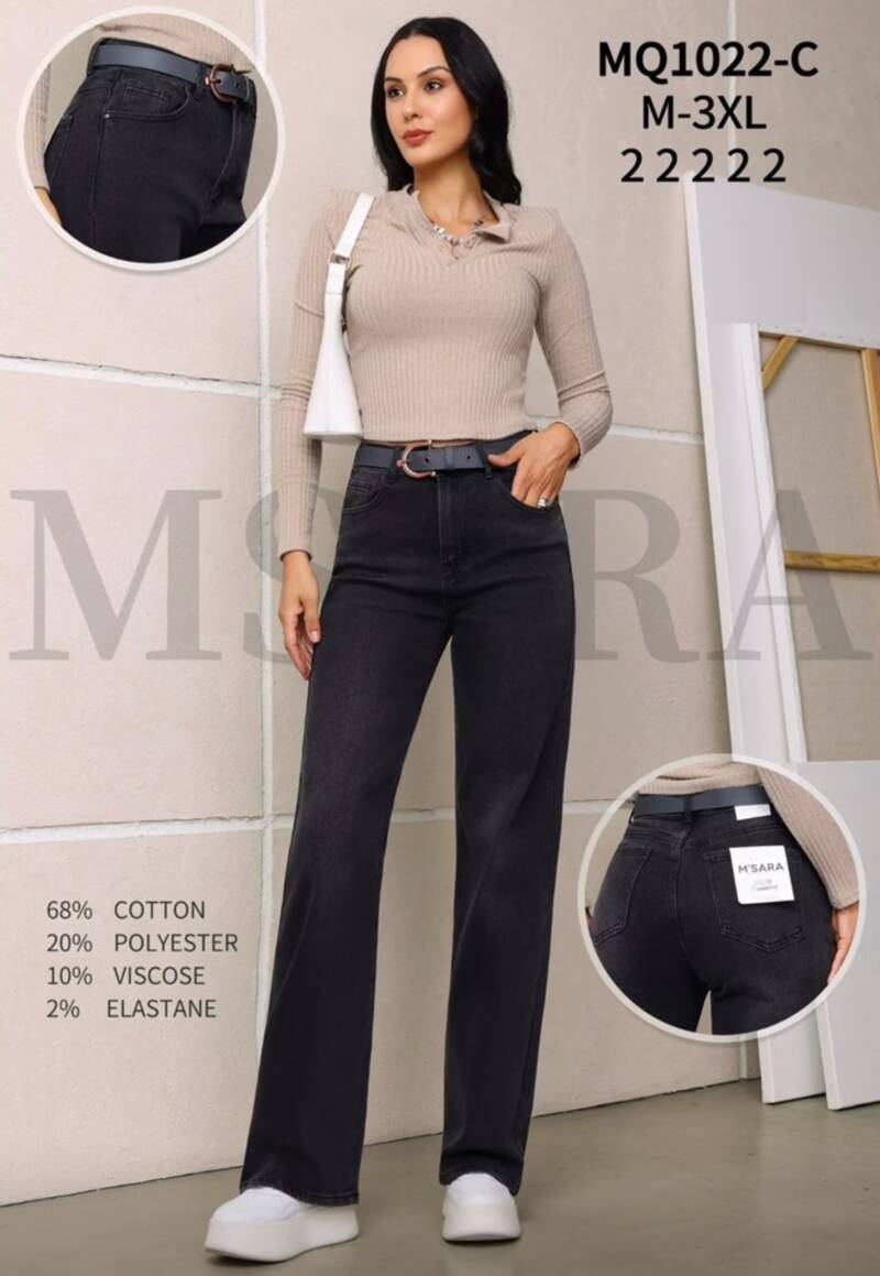 Spodnie jeansy damskie Roz M-3XL, 1 Kolor Paczka 10 szt.
