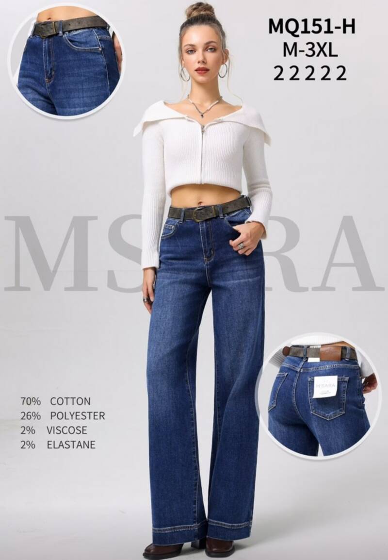 Spodnie jeansy damskie Roz M-3XL, 1 Kolor Paczka 10 szt.