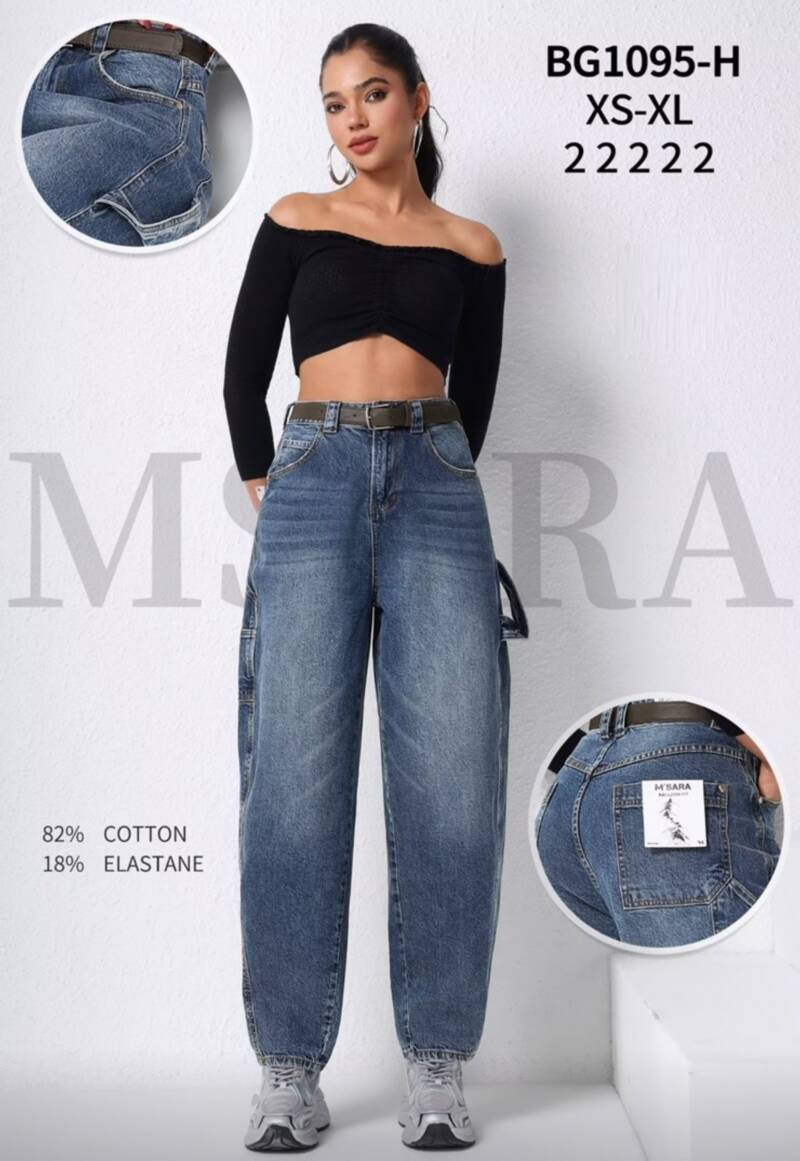 Spodnie jeansy damskie Roz XS-XL, 1 Kolor Paczka 10 szt