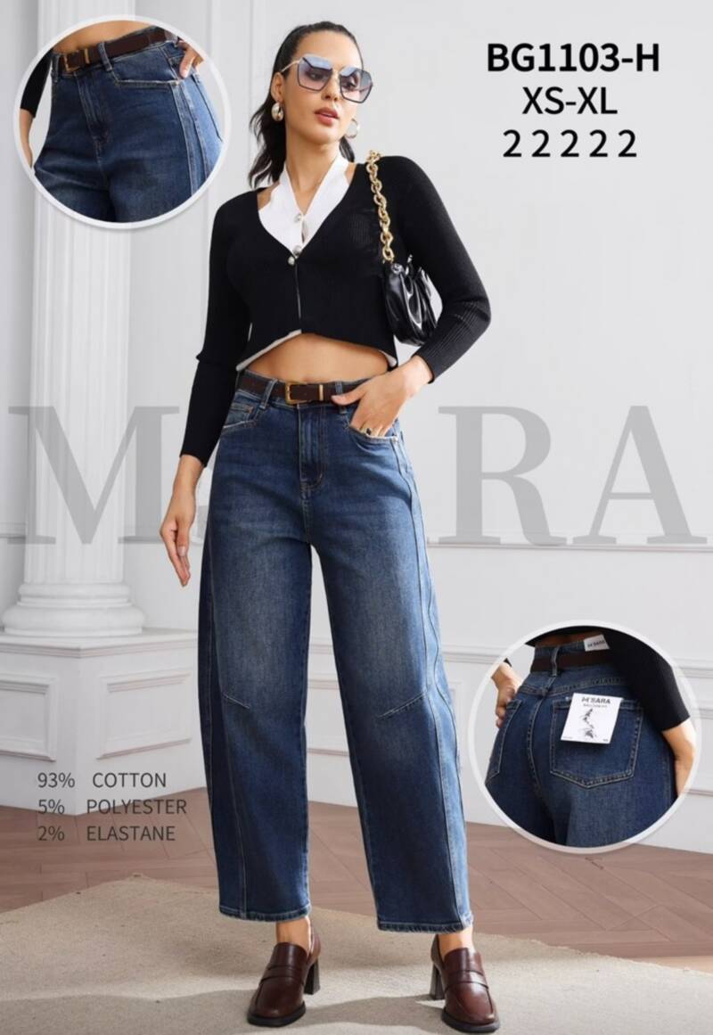 Spodnie jeansy damskie Roz XS-XL, 1 Kolor Paczka 10 szt