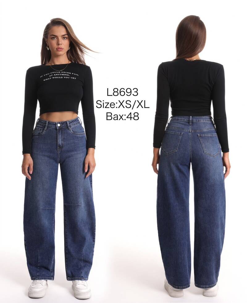 Spodnie damskie jeansy Roz XS-XL, 1 Kolor Paczka 12 szt.	