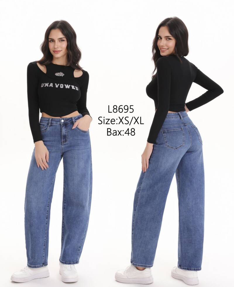 Spodnie damskie jeansy Roz XS-XL, 1 Kolor Paczka 12 szt.	
