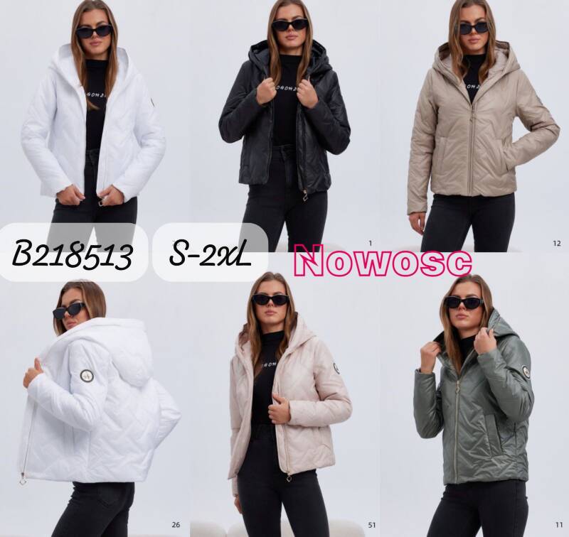  Kurtki damskie zimowe Roz S-2XL, 1 Kolor Paczka 5 szt