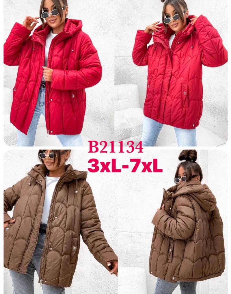  Kurtki damskie zimowe Roz 3XL-7XL, 1 Kolor Paczka 5 szt