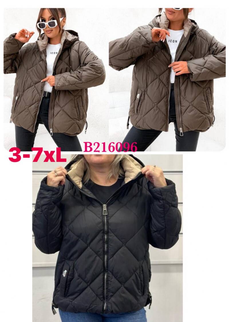  Kurtki damskie zimowe Roz 3XL-7XL, 1 Kolor Paczka 5 szt