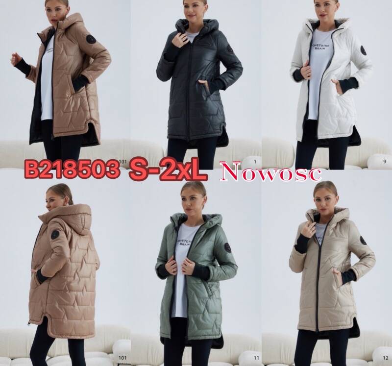  Kurtki damskie zimowe Roz S-2XL, 1 Kolor Paczka 5 szt