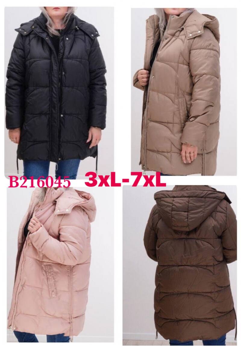  Kurtki damskie zimowe Roz 3XL-7XL, 1 Kolor Paczka 5 szt