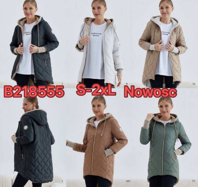  Kurtki damskie zimowe Roz S-2XL, 1 Kolor Paczka 5 szt