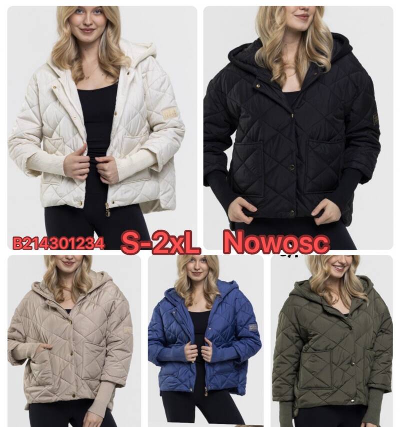  Kurtki damskie zimowe Roz S-2XL, 1 Kolor Paczka 5 szt