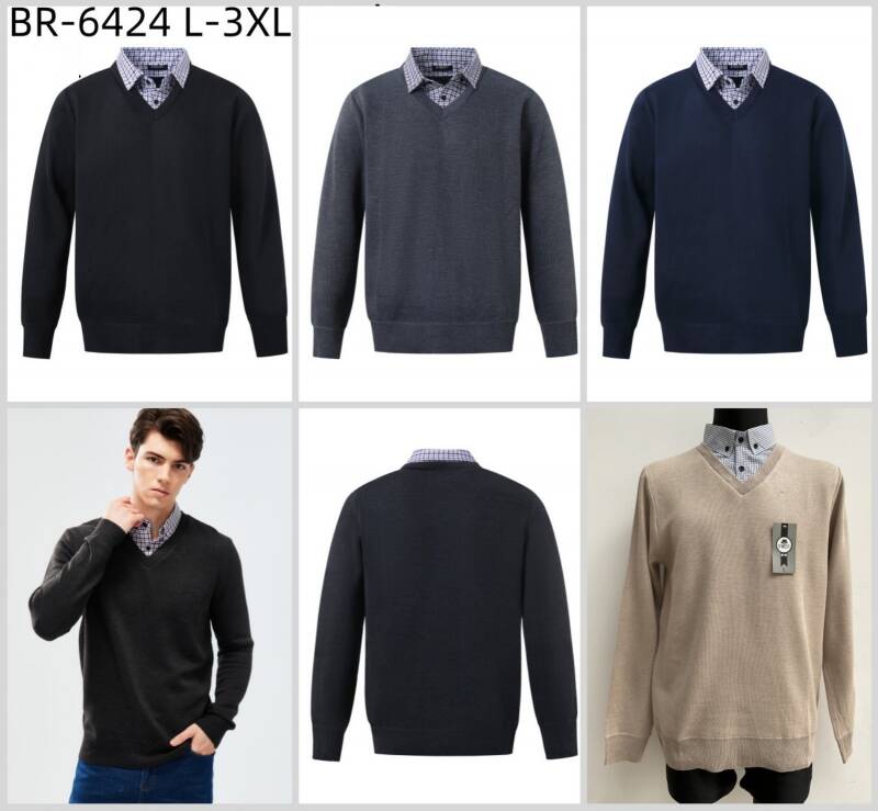 Swetry męska Roz L-3XL, Mix Kolor Paszka 12 szt