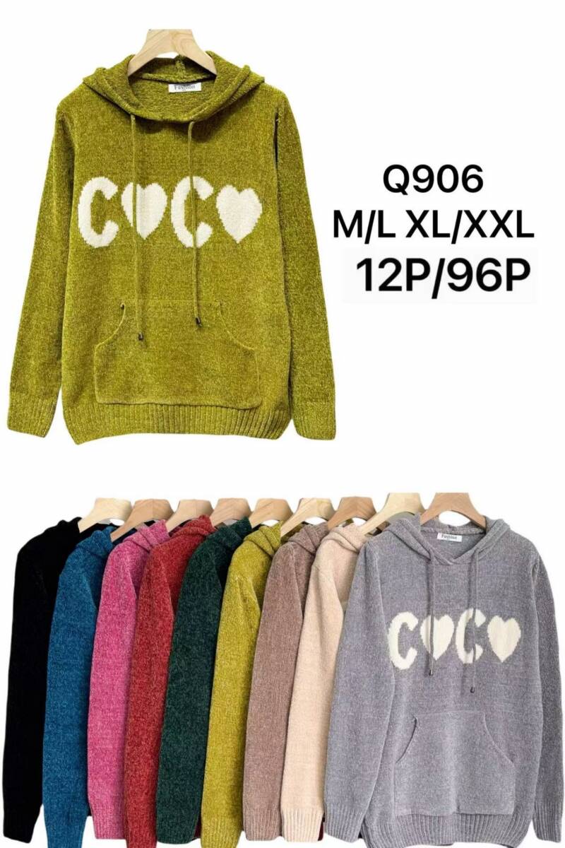Swetry damskie (Francja produkt) Roz M/L-XL-2XL, Mix Kolor .Paczka 12 szt.