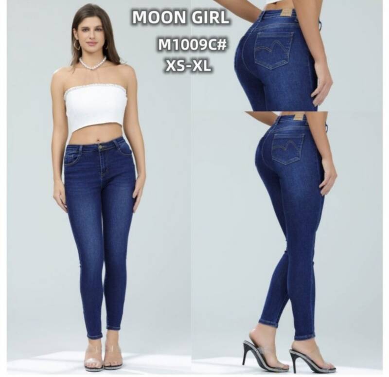 Spodnie damskie jeansy Roz XS-XL, 1 Kolor Paczka 10 szt