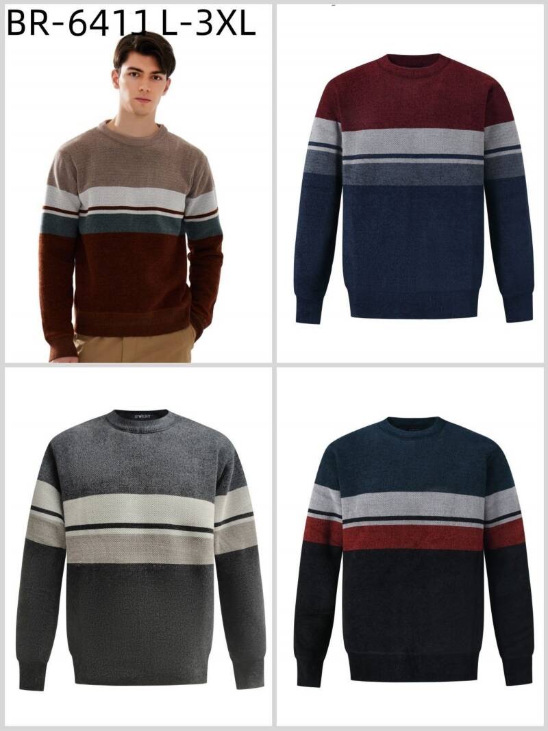 Swetry męska Roz L-3XL, Mix Kolor Paszka 12 szt