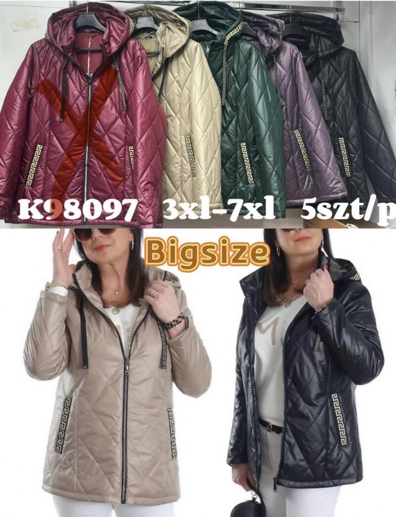 Kurtki damskie zimowe Roz 3XL-7XL, 1 Kolor Paczka 5 szt