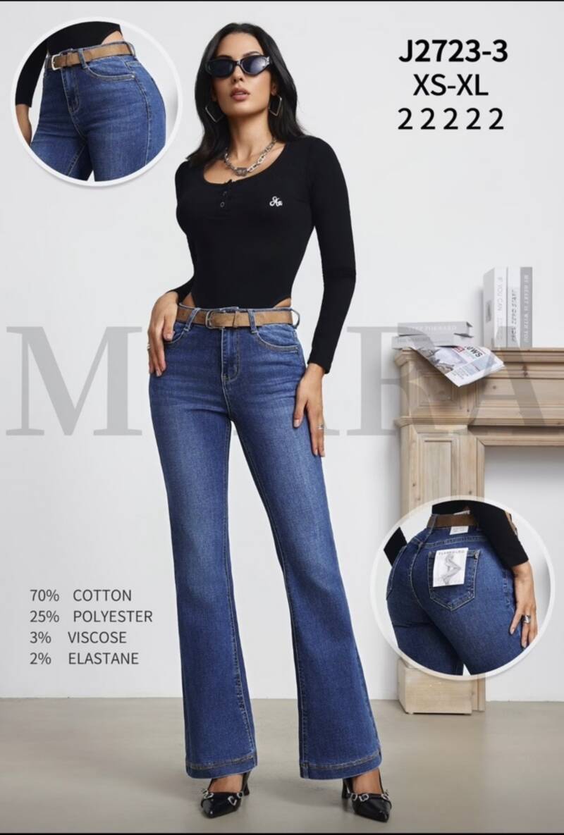 Spodnie damskie jeansy Roz XS-XL, 1 Kolor Paczka 10 szt