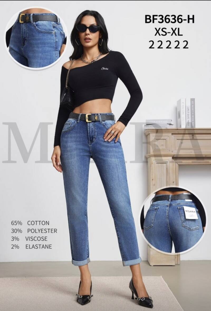 Spodnie damskie jeansy Roz XS-XL, 1 Kolor Paczka 10 szt