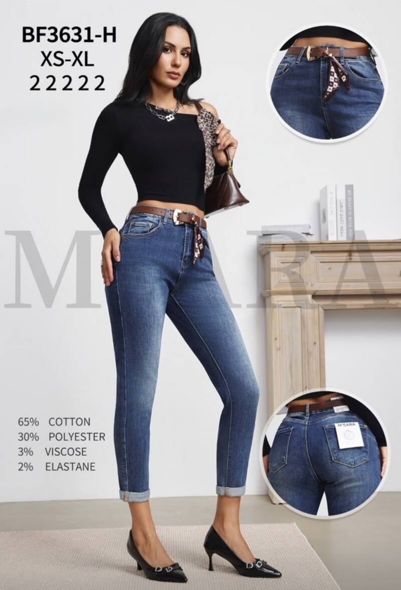 Spodnie damskie jeansy Roz XS-XL, 1 Kolor Paczka 10 szt