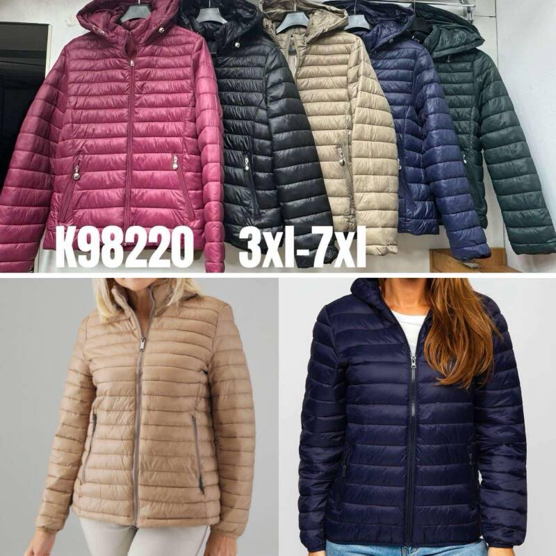 Kurtki damskie zimowe Roz 3XL-7XL, 1 Kolor Paczka 5 szt