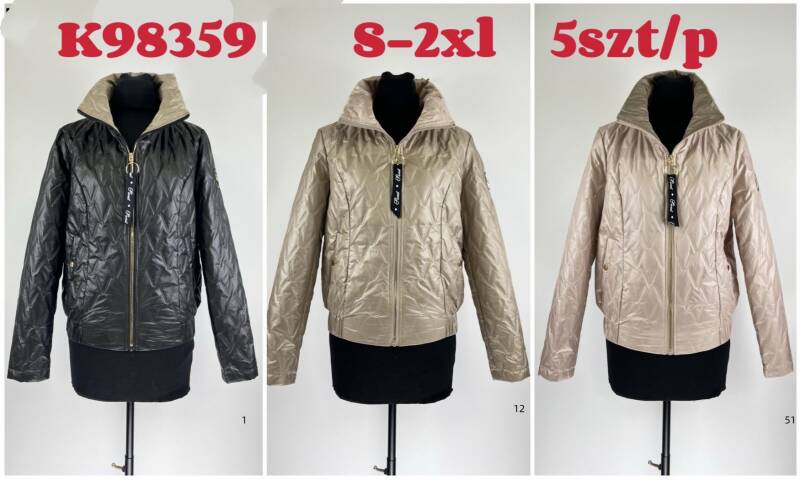 Kurtki damskie zimowe Roz S-2XL, 1 Kolor Paczka 5 szt