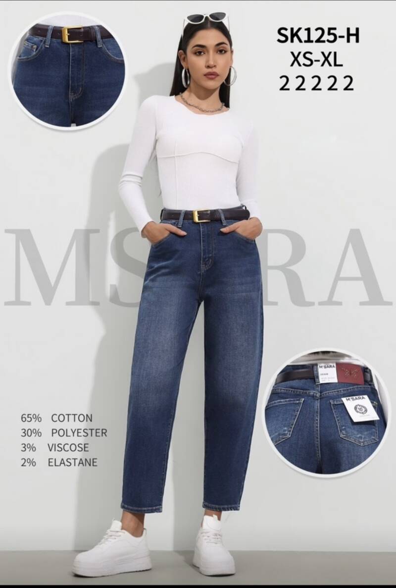 Spodnie damskie jeansy Roz XS-XL, 1 Kolor Paczka 10 szt