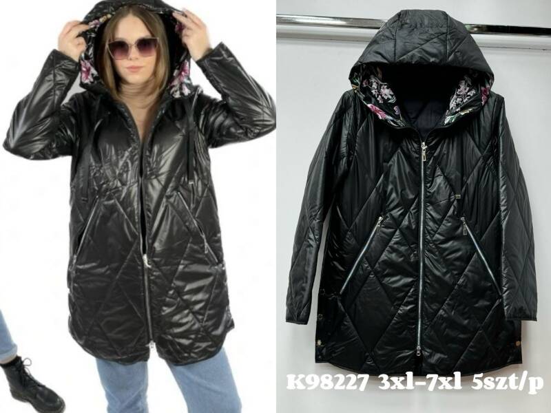 Kurtki damskie zimowe Roz 3XL-7XL, 1 Kolor Paczka 5 szt