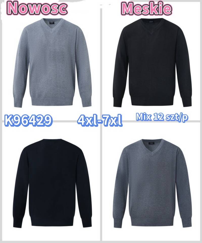 Swetry męska Roz 4XL-7XL, Mix Kolor Paczka 12 szt