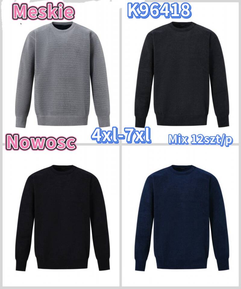 Swetry męska Roz 4XL-7XL, Mix Kolor Paczka 12 szt