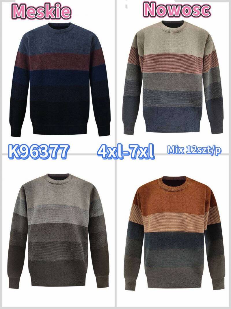 Swetry męska Roz 4XL-7XL, Mix Kolor Paczka 12 szt