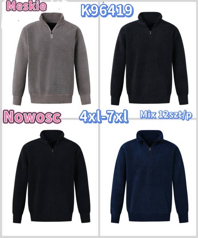 Swetry męska Roz 4XL-7XL, Mix Kolor Paczka 12 szt