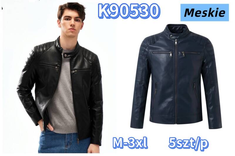 Kurtka męska skórzana Roz M-3XL, 1 Kolor Paczka 5 szt